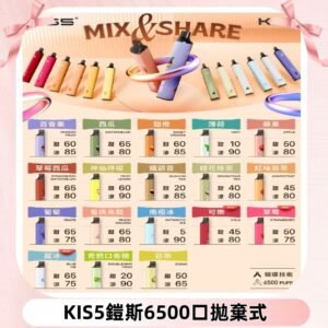鎧斯KIS5一次性 6500口磁吸式 自由混搭拋棄式電子煙#18個口味#
